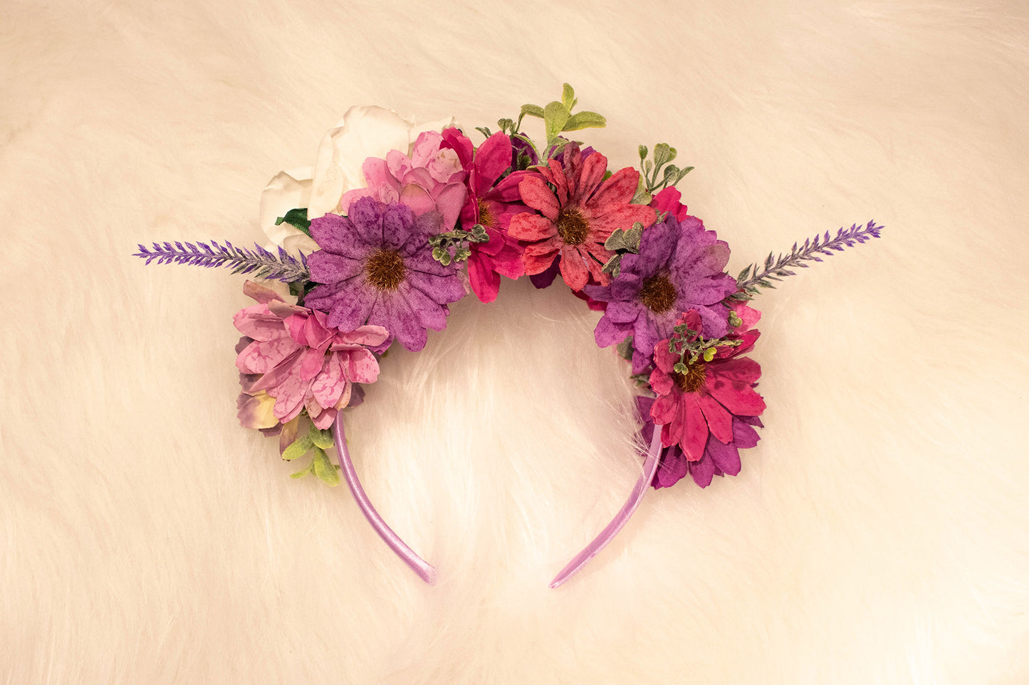 Mystic Violet - Donker Paarse Bloemen Haarband | Handgemaakte Haaraccessoire voor Magische en Elegante stijlen | by Odette Design
