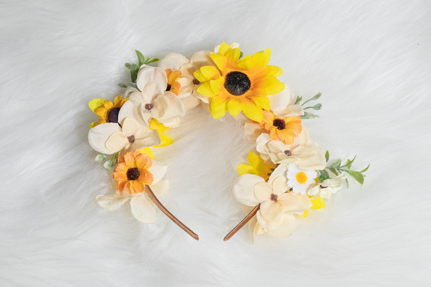 Tangerine Radiance - Oranje Bloemen Haarband | Handgemaakte Haaraccessoire voor Magische en Elegante stijlen | by Odette Design