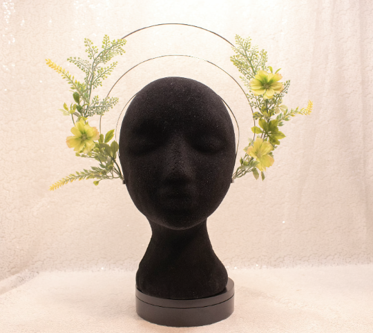 Floral Awakening - Lente Halo Kroon Zilver | Handgemaakte Haaraccessoire voor Magische en Elegante stijlen | by Odette Design
