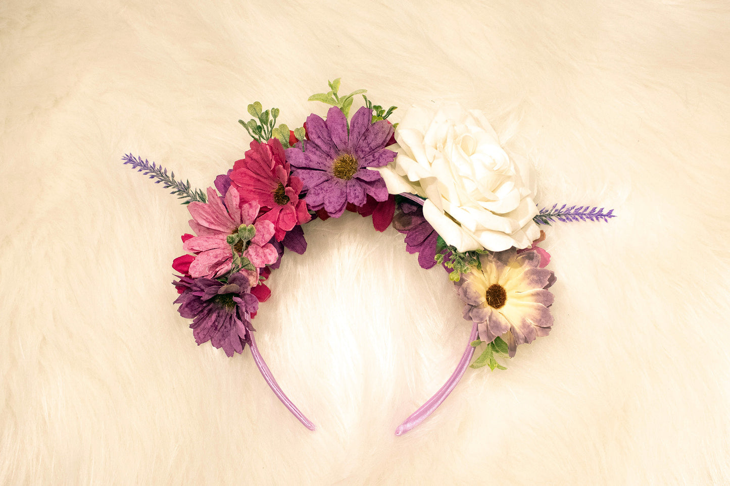 Dark purple floral headband